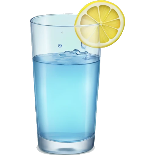 A glass of water with lemon emoji