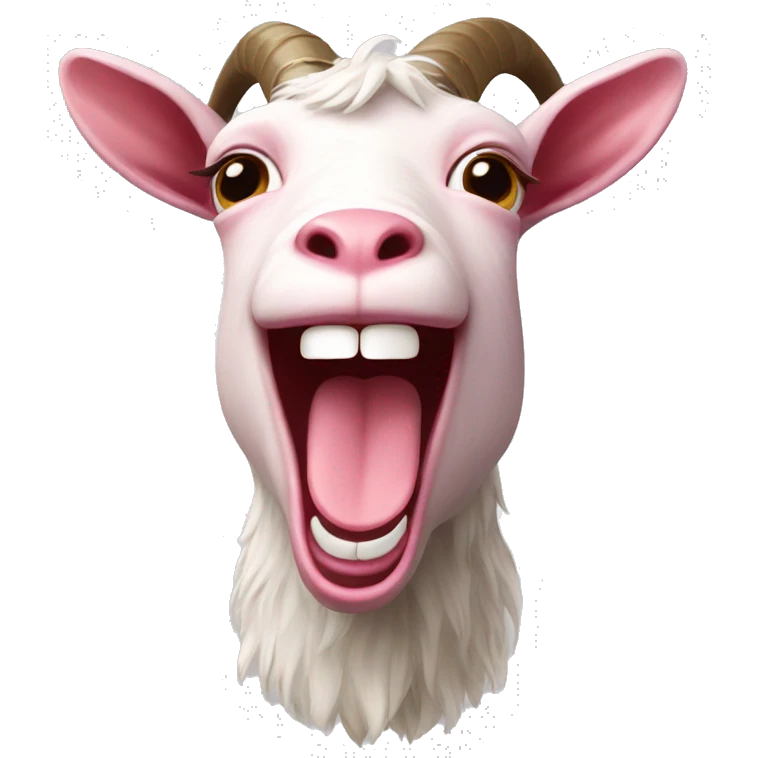 laughing pink goat emoji