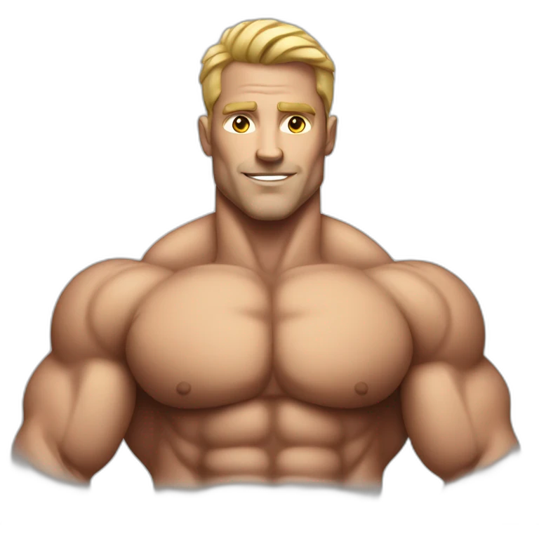 bodybuilder with large chest white emoji