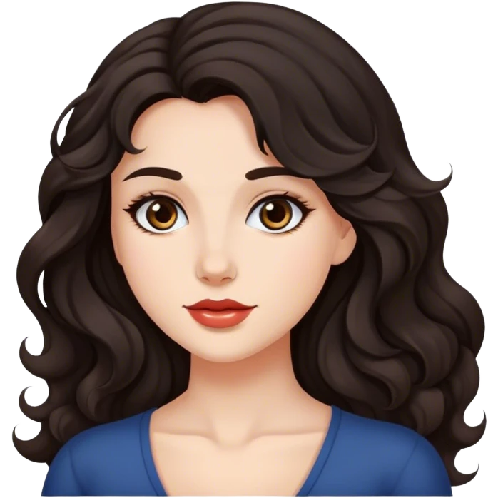 Beautiful woman with dark wavy hair smh emoji