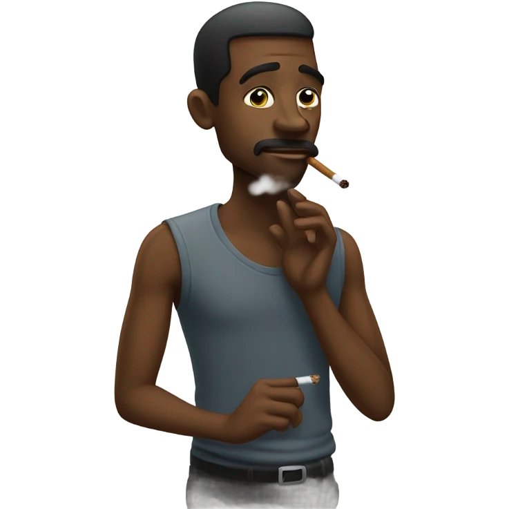 Black man smoking emoji