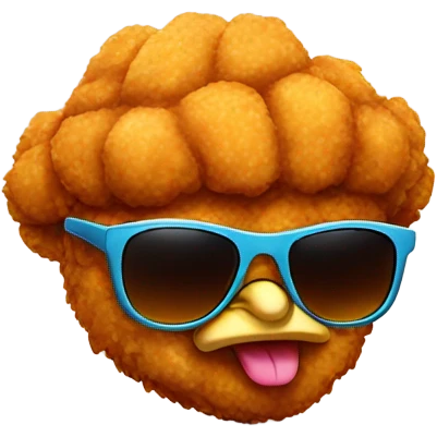 Fried chicken with sunglasses emoji