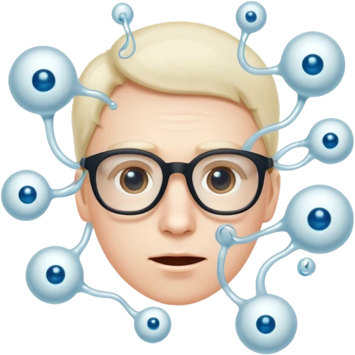 Esperma com rosto nerd emoji