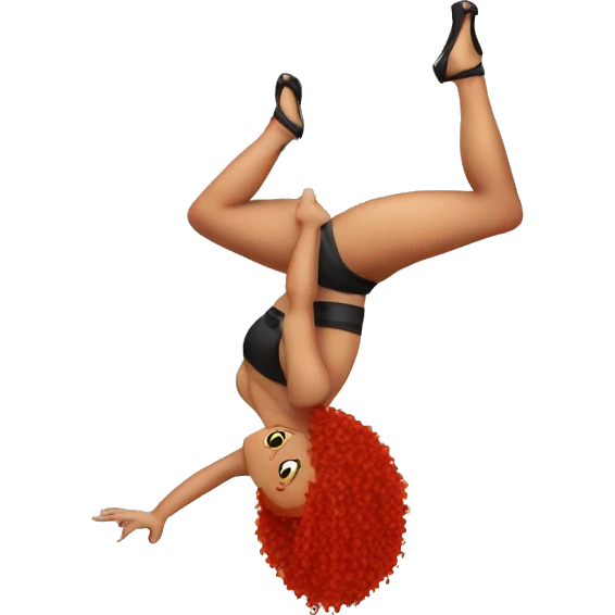 pole dancer red hair emoji