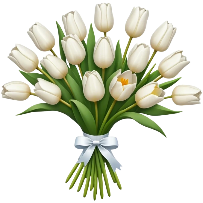 white tulip bouquet  emoji