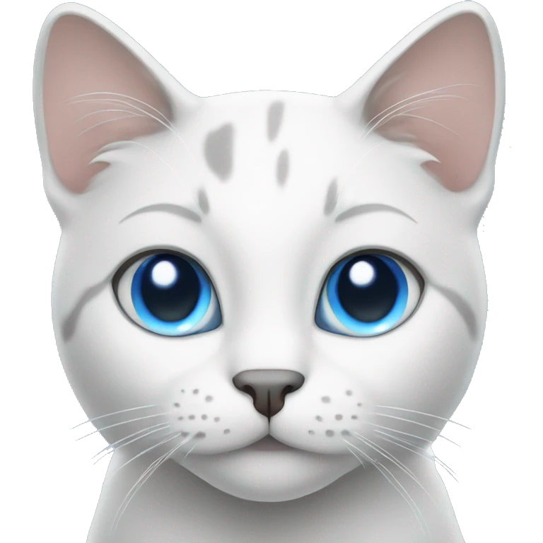 White and gray cat with blue eyes emoji