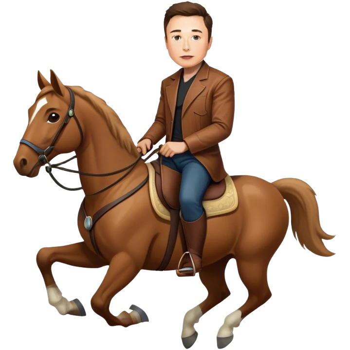 elon musk riding a horse emoji