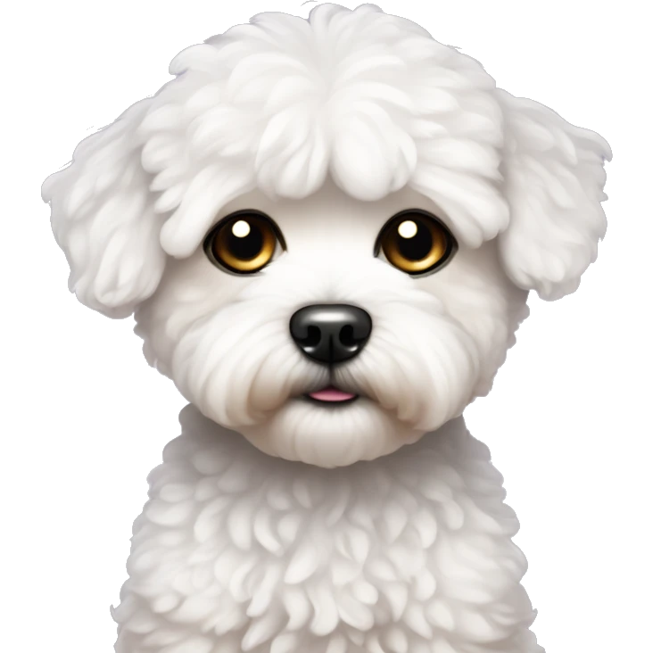 Cute Maltipoo with Sad, Glittery Eyes. emoji