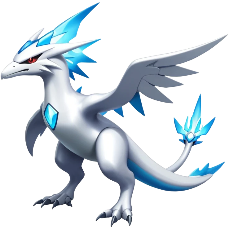 Futuristic Modern Epic Legendary Shiny Cyber-Latios-Latias-Dialga-Reshiram-Creature, (full body) emoji