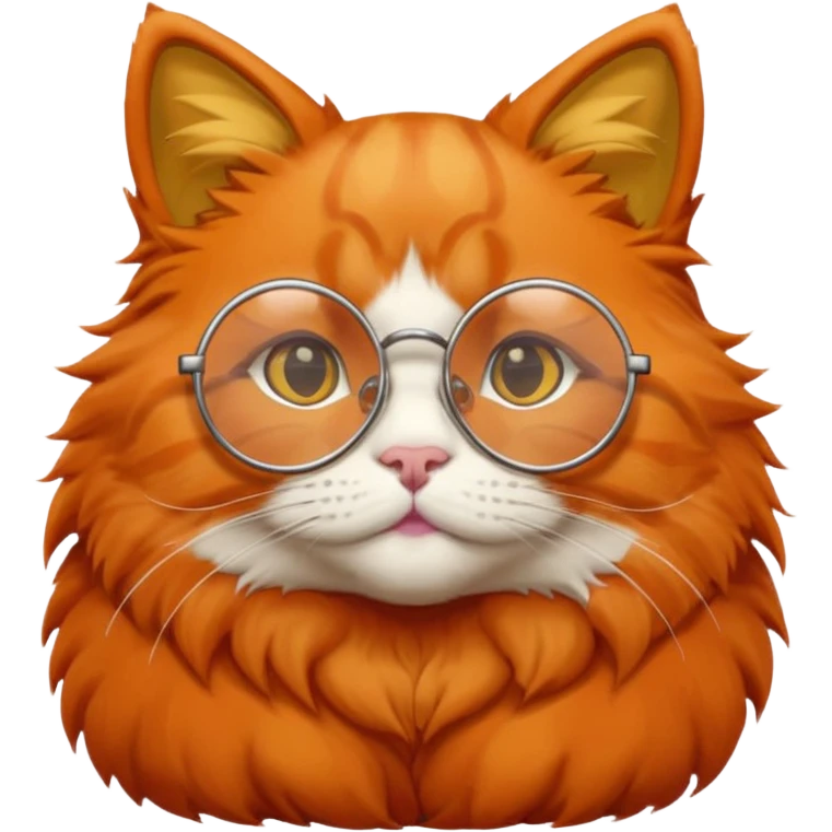 Orange cat wearing round glasses emoji
