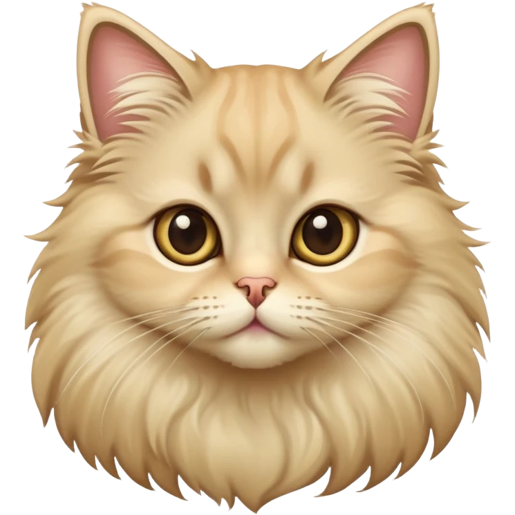 Long-haired fluffy cute beige cat emoji