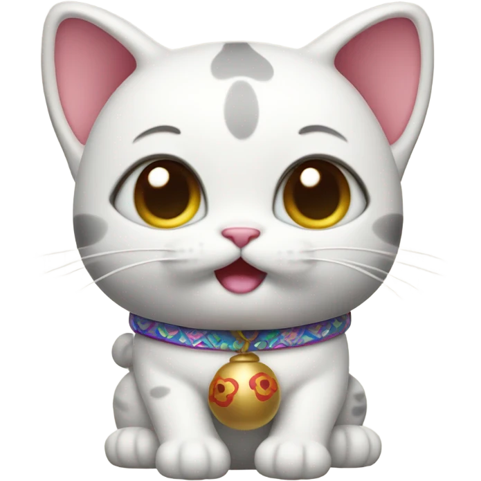 Baby three lucky cat emoji