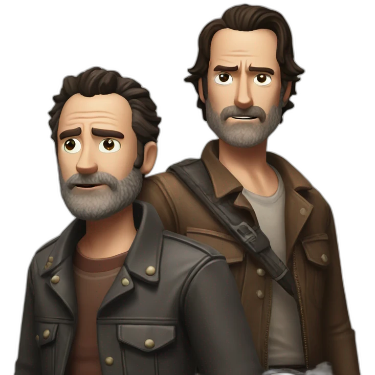 rick grimes and negan emoji