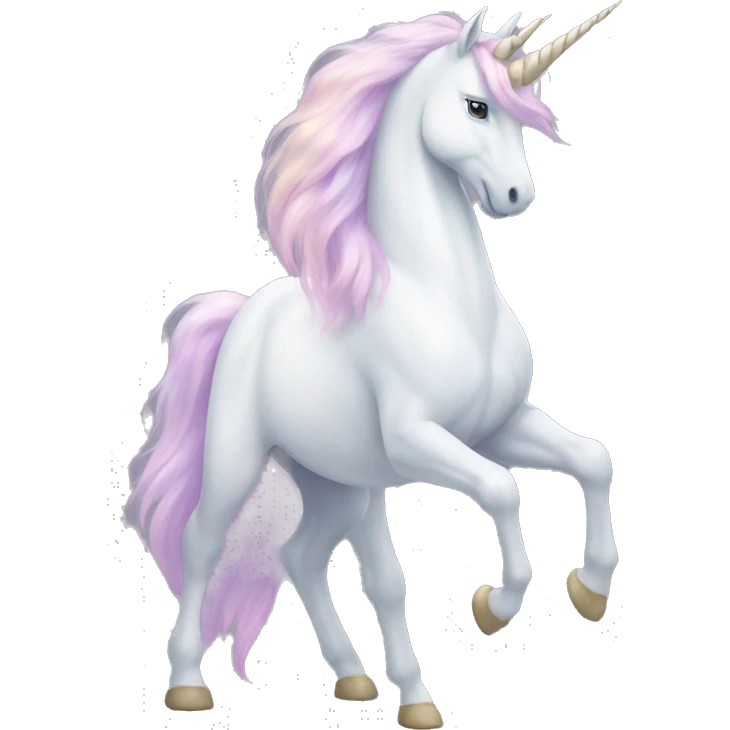 Fullbody White unicorn with pastel color mane  emoji