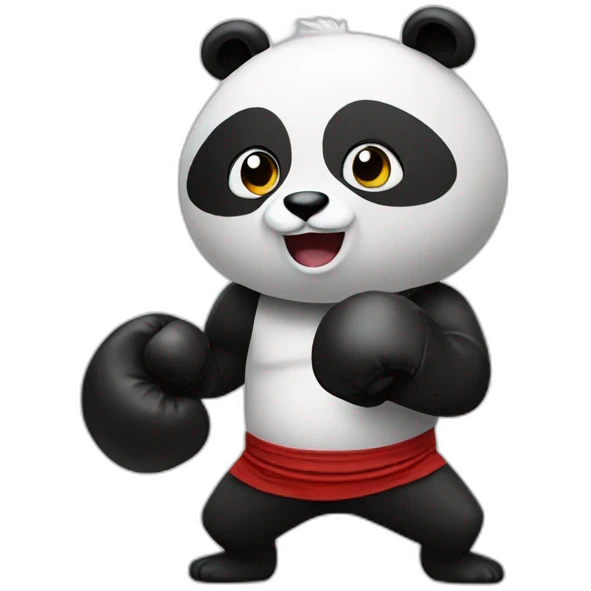 A panda doing boxing emoji