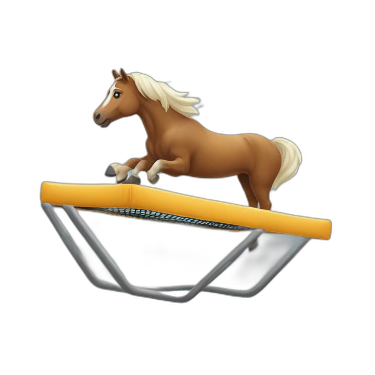 un cheval sur un trampoline emoji