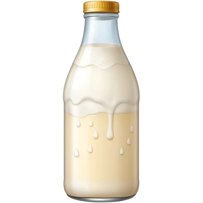 milky fermented drink bottle, soft label. emoji