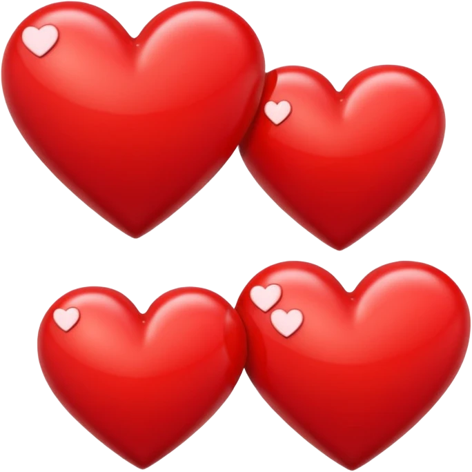 two hearts of different sizes next to each other emoji