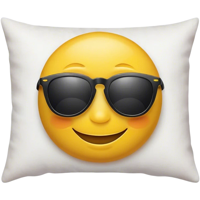 smile face with sunglasses on a pillow emoji