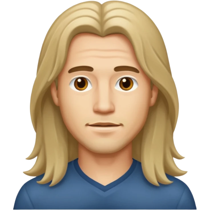 A man have a long hair emoji