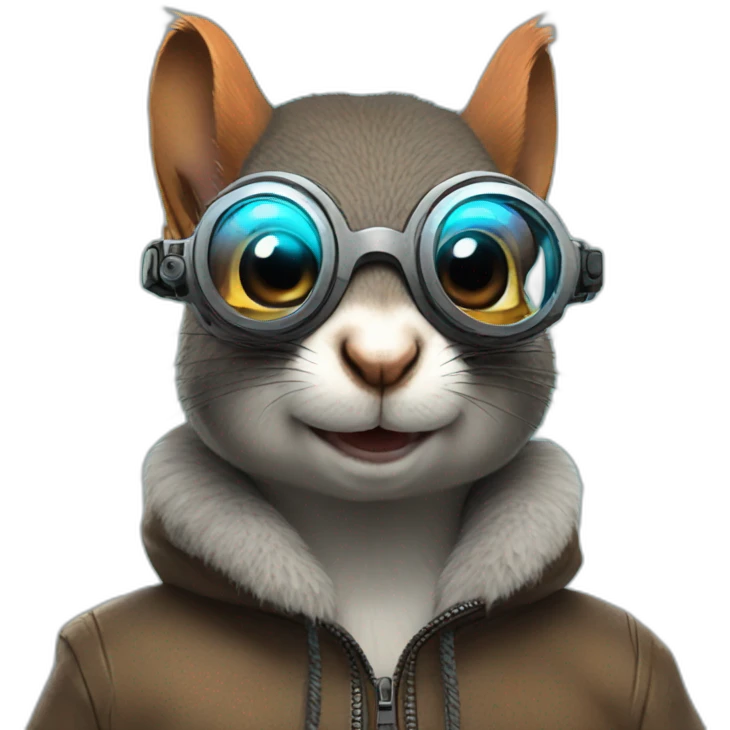 squirrel wearing cyberpunk glasses emoji