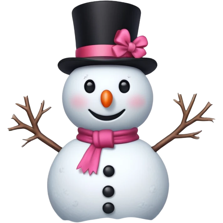 Red snowman with pink bow emoji