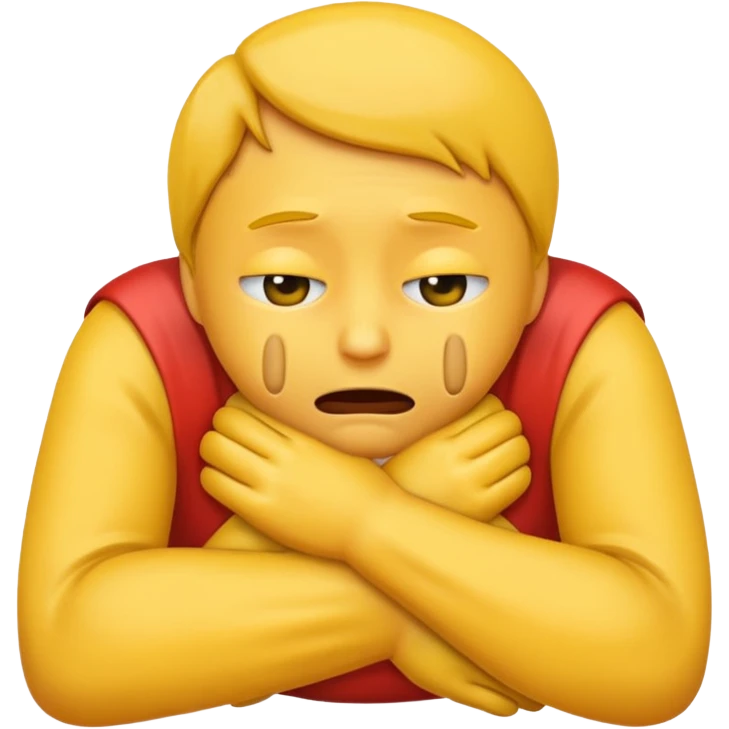 Emoji strangling itself with own hands emoji