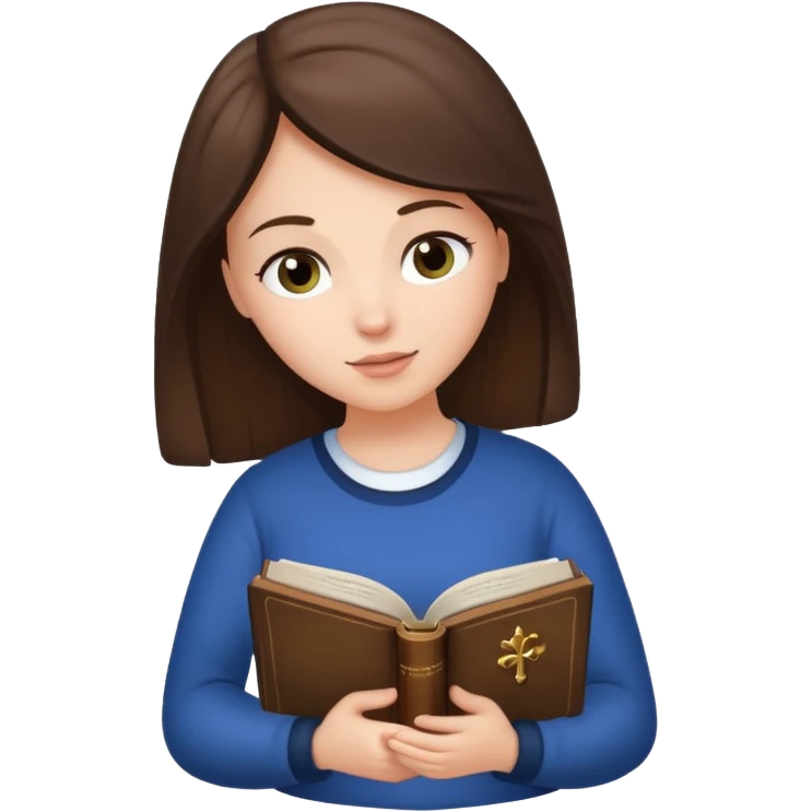 Brunette white girl reading her bible emoji