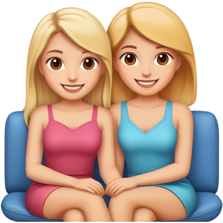 smiling girlfriends on couch emoji