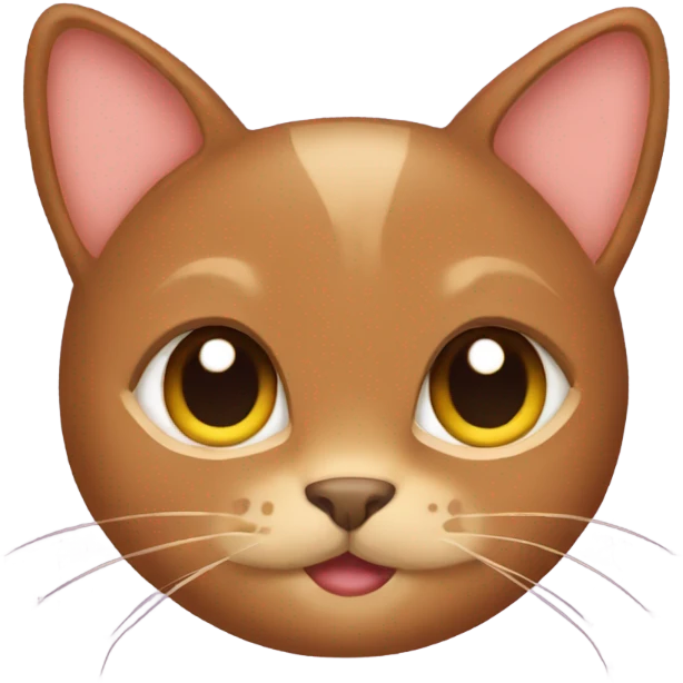 Brown cat with bows on both ears emoji