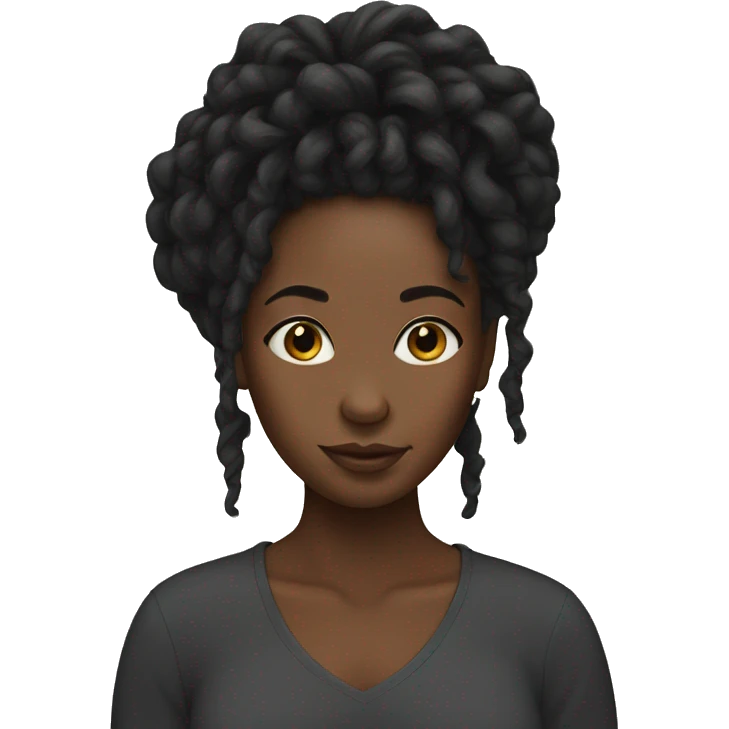 black girl with locs emoji