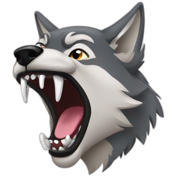 female wolf growling emoji