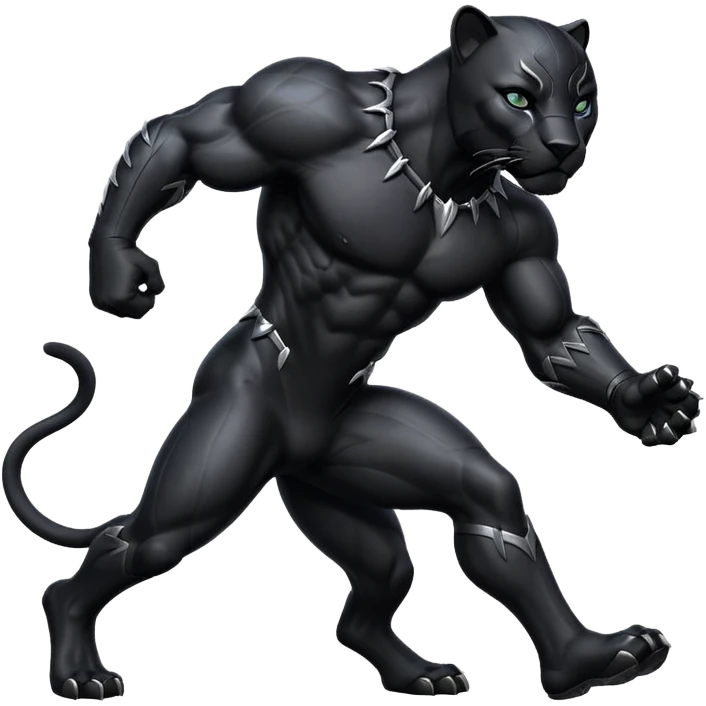 Real black panther walking impassive emoji