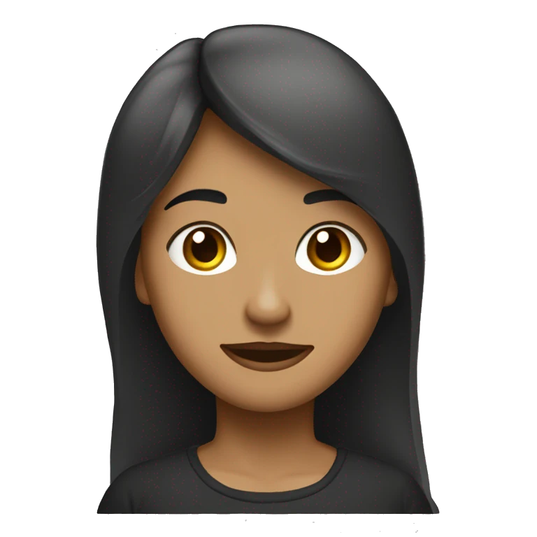 Девушка с черными волосами смеется emoji
