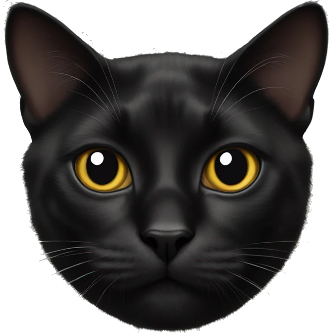 realistic black cat portrait  emoji
