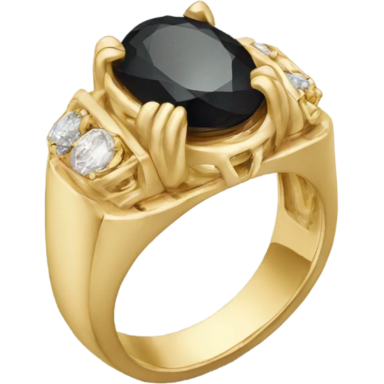 gold ring with black oval diamond emoji