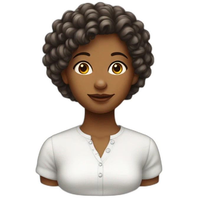 fille metisse cheveux bouclés en pleure emoji