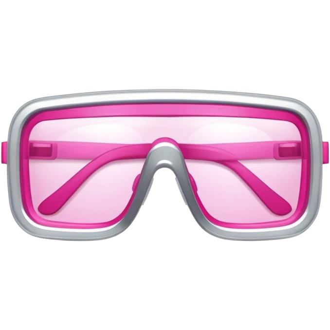 square protective glasses with bright pink lenses, industrial safety eyewear emoji