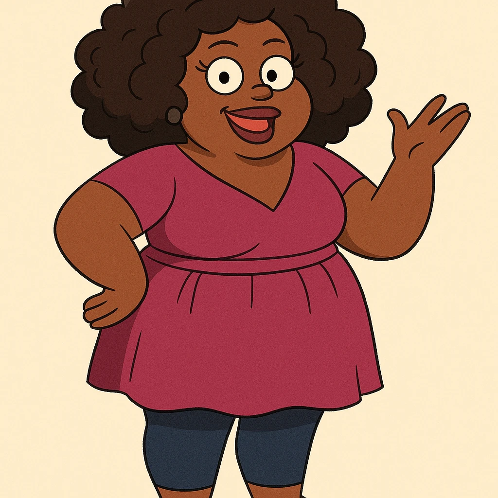 Nicole Byer as a cartoon character in a general illustration style emoji