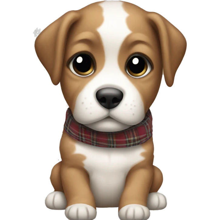 Puppy in plaid emoji