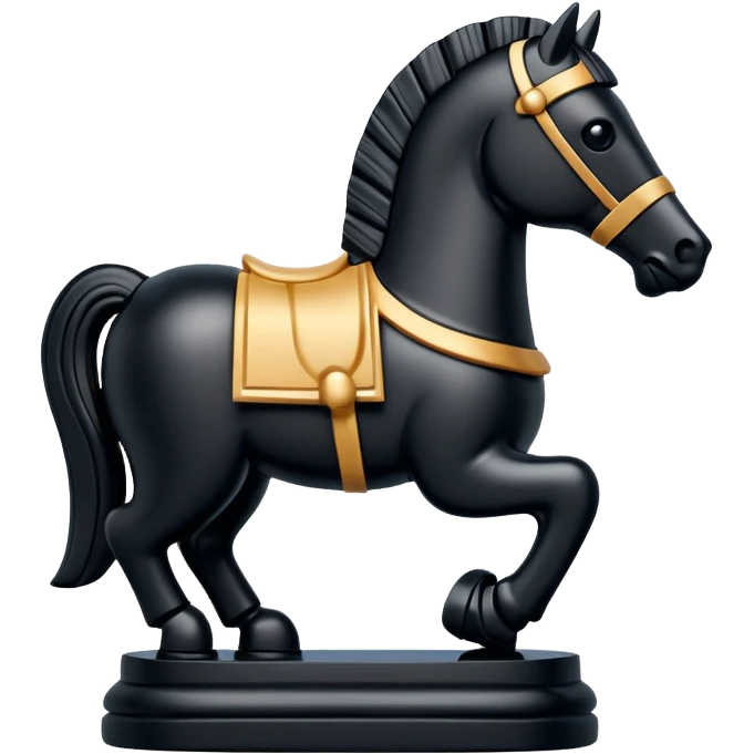Black Trojan horse chess piece emoji