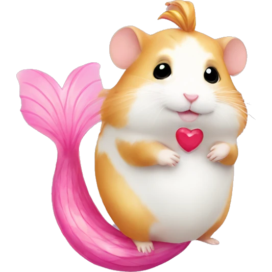 hamster with heart with mermaid tail emoji