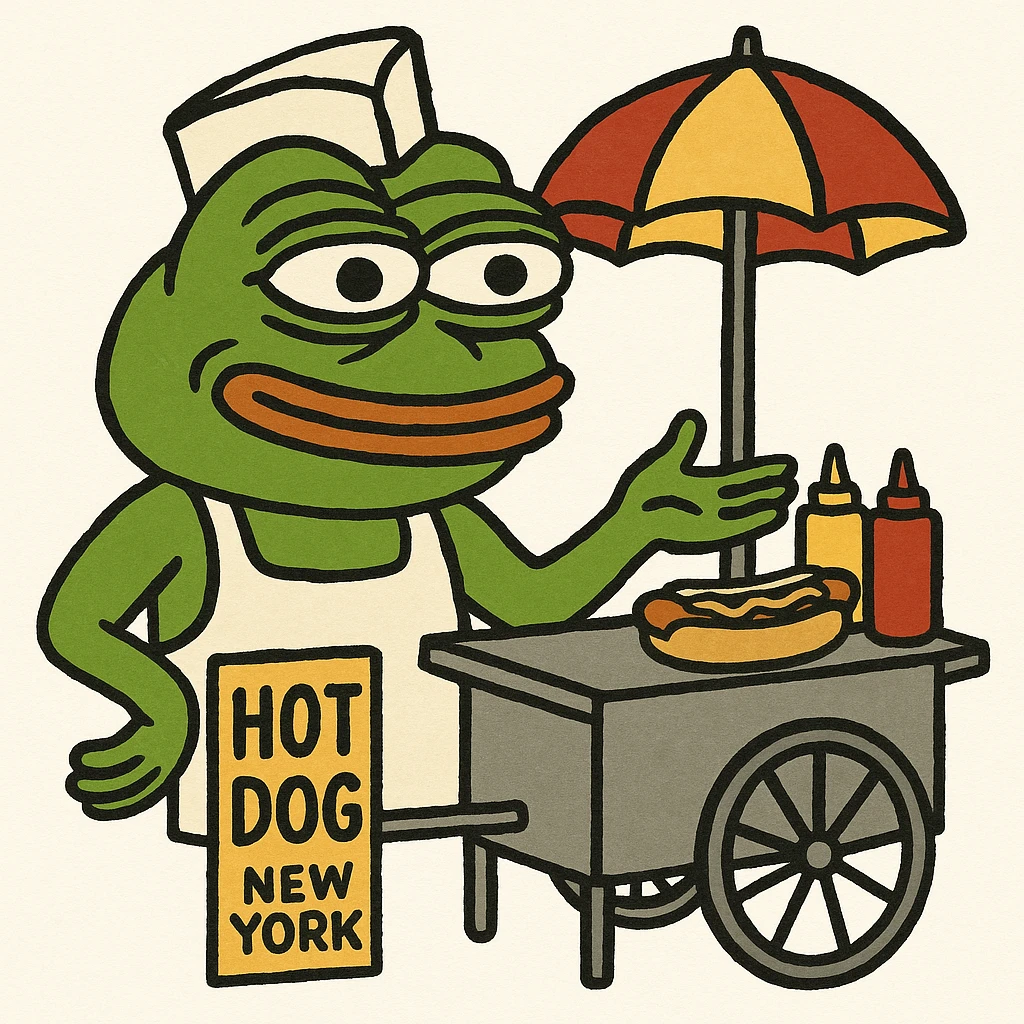 hotdog seller in New York with cart emoji