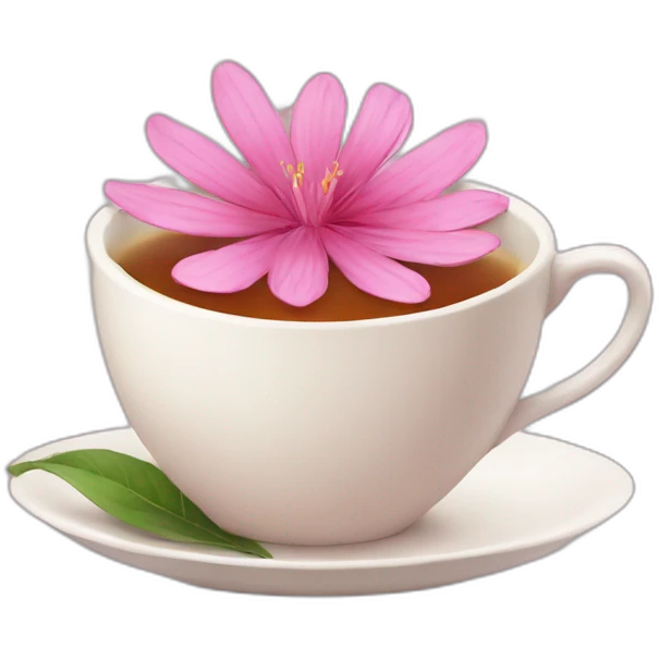 cup of tea pink flower emoji