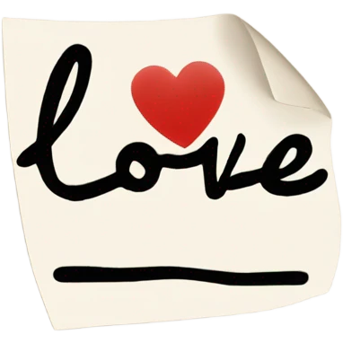 paper that says love emoji