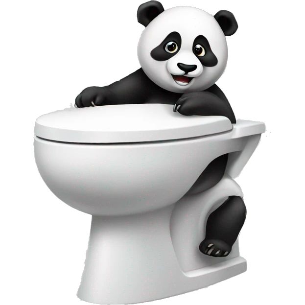 Panda on toilet emoji