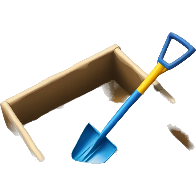sandbox with Plastic t oy shovel emoji