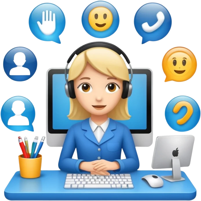 a desktop interface of help desk emoji