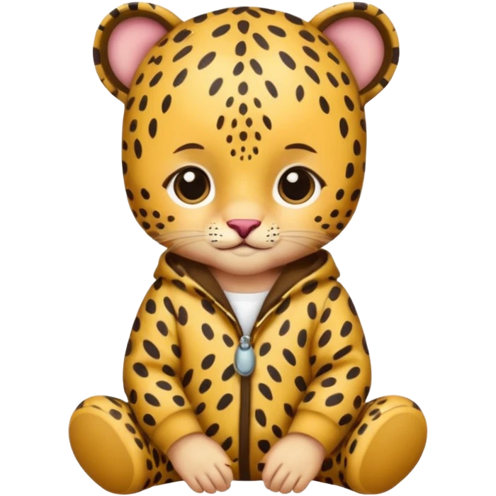 baby with leopard patterned clothes emoji
