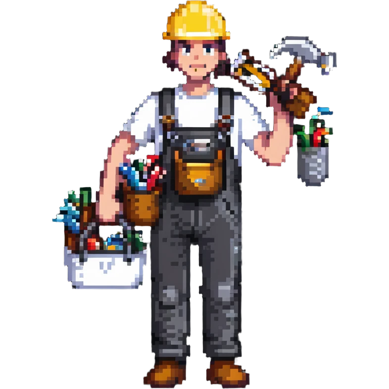 full body labour worker carrying tools emoji